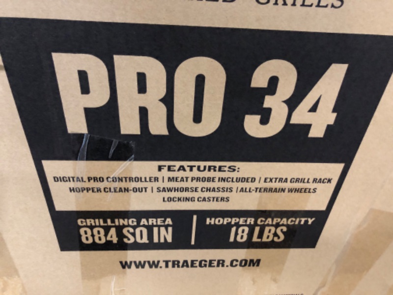 Photo 1 of **TRUCK OR TRAILER PICK UP** Traeger Grills Pro 34 Electric Wood Pellet Grill and Smoker, Bronze, 884 Square Inches Cook Area, 450 Degree Max Temperature, Meat Probe, 6 in 1 BBQ Grill