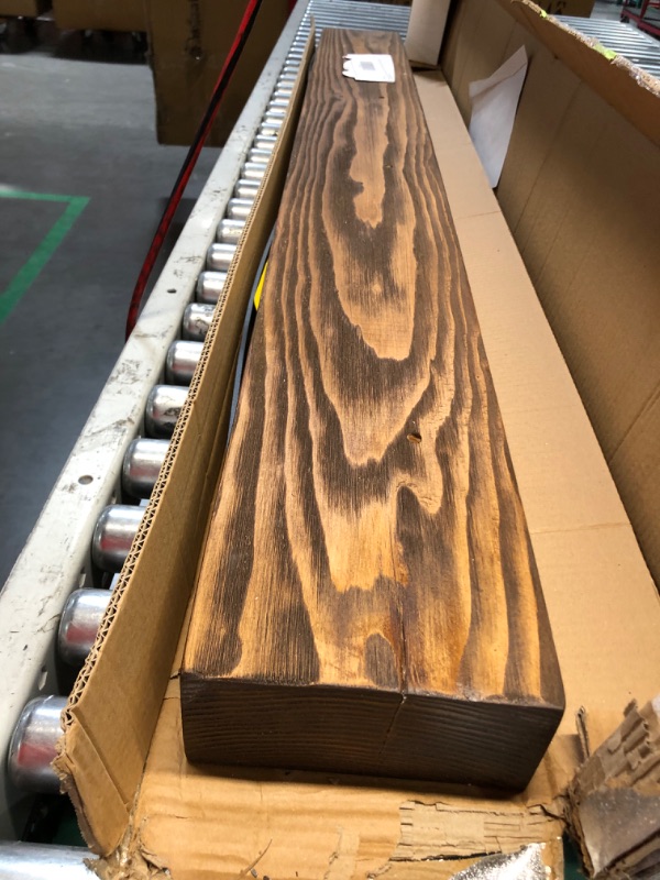 Photo 1 of ***DAMAGED - WOOD SPLITTING APART HARDWARE BENT - SEE PICTURES***
BoscoMondo Rustic Fireplace Mantel Floating Shelf - 66'' X 7'' X 3'' Solid Pine Wood - Wall Decor
