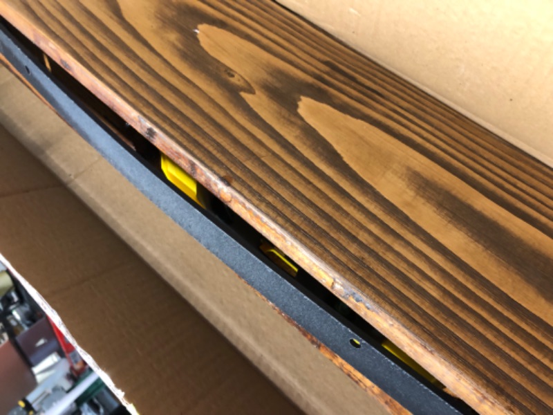 Photo 1 of ***DAMAGED - WOOD SPLITTING APART HARDWARE BENT - SEE PICTURES***
BoscoMondo Rustic Fireplace Mantel Floating Shelf - 66'' X 7'' X 3'' Solid Pine Wood - Wall Decor