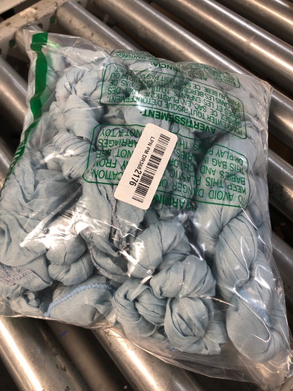 View 2 of Bailarina 12 Pack Cheesecloth Table Runner 17x108 Inch Long Gauze Cheese Cloth 9ft Wrinkled Sheer Table Runner for Wedding Reception Birthday Party Table Decoration (Light Blue)