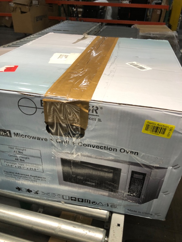 Photo 1 of ***FINAL SALE ISSUE WITH HEATING ELEMENT PARTS ONLY ITEM*** Equator Stainless Steel Range Microwave Oven 1.2 cu ft with Convection, Grill, and Sensor Cooking - Black SS Countertop 1100 Watts Capacity 12-inch Auto Function