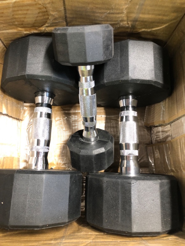 Photo 1 of (used)(incomplete) CAP Barbell 150 LB Coated 12-Sided Dumbbell Weight Set with Vertical Rack