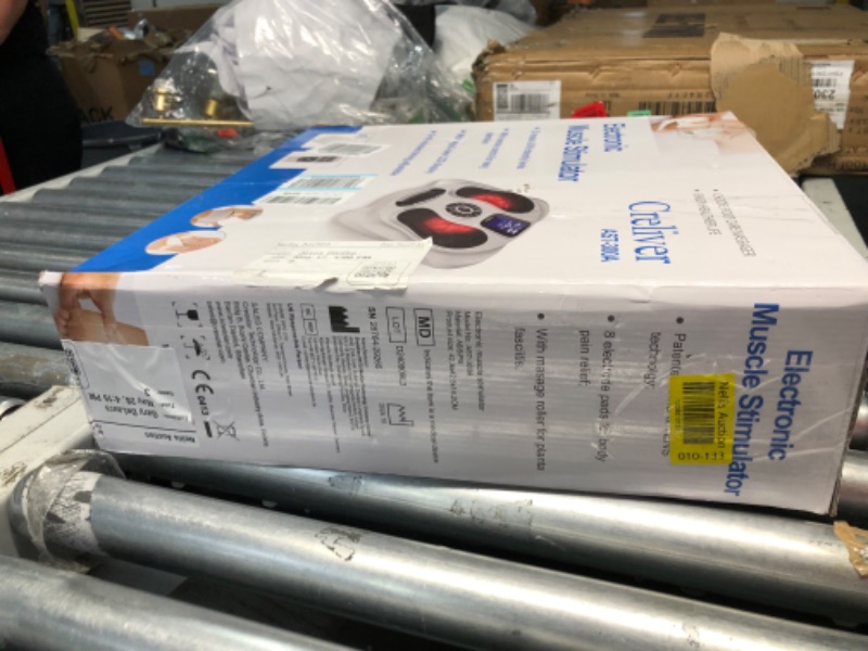 Photo 1 of ***USED AND DIRTY - POWERS ON - UNABLE TO TEST FURTHER***
Creliver EMS Foot Massager for Neuropathy Pain Relief, TENS Unit Nerve Muscle Stimulator with Electrode Pads, Foot Circulation Stimulator for Feet Legs Health, HSA FSA Eligible Items Only List