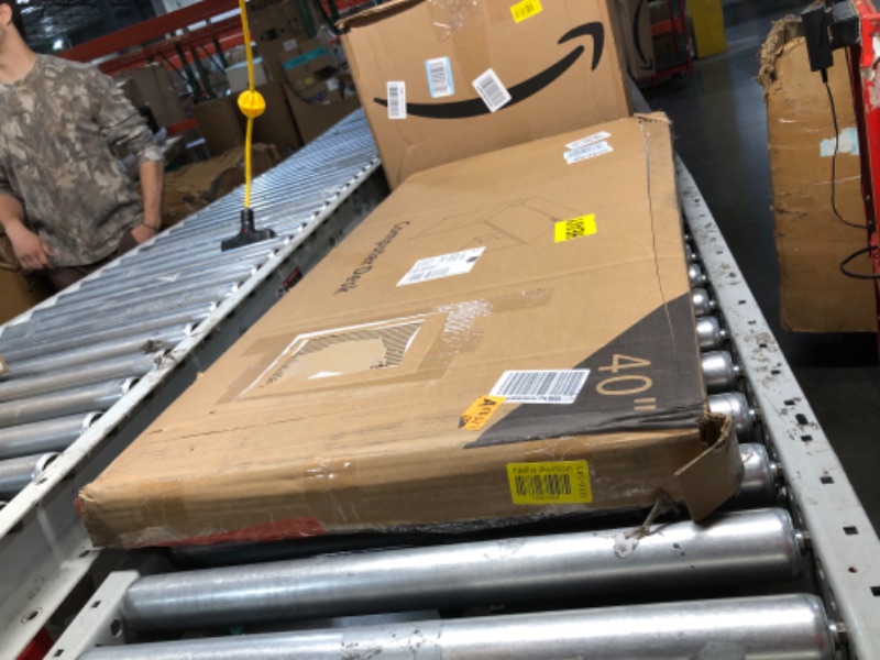 Photo 1 of Lufeiya White Computer Desk with LED Lights and Power Outlets, 40 Inch Home Office Desks with Monitor Stand, Teen Writing Study Table Gaming Desk with Charging Station, White