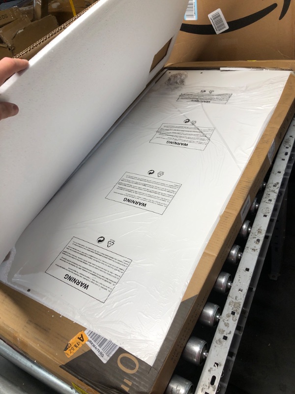 Photo 1 of Lufeiya White Computer Desk with LED Lights and Power Outlets, 40 Inch Home Office Desks with Monitor Stand, Teen Writing Study Table Gaming Desk with Charging Station, White