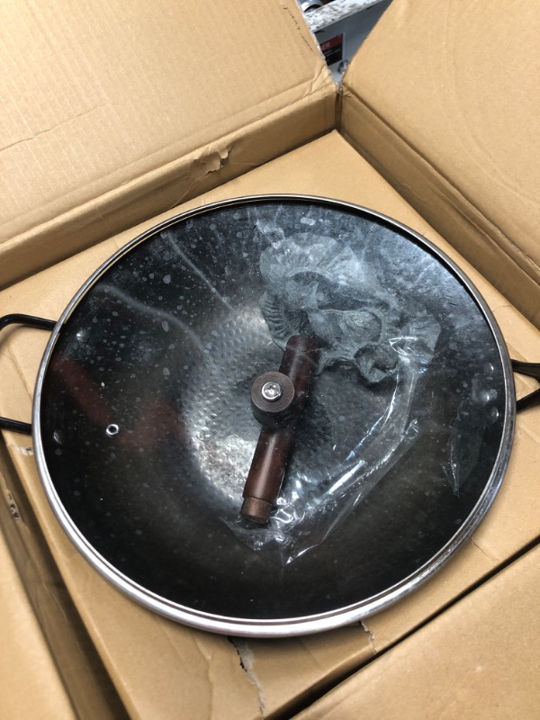 Photo 1 of **HEAVILY USED**
WANGYUANJI Iron Wok,13.4" Chinese Craft Wok with Lid Flat Bottom Stir Fry Pan,Chemical-free Wok Pan for All Stoves,Wrought Iron Wok Pure Iron Cookware