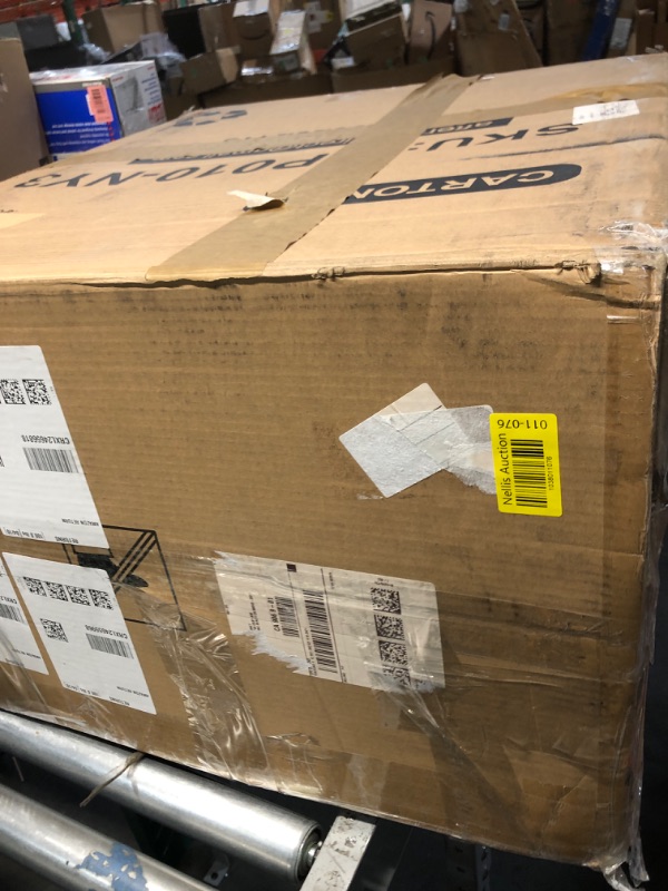 Photo 1 of **TRUCK/TRAILER PICK UP ONLY** (BOX 1 OF 3) (PARTS NOT A COMPLETE SET) Wonder Comfort Pieces Patio Furniture Set, Outdoor Sectional Conversation Wicker Rattan Sofa Couch with Glass Table and Cushions, 14 PCS, Blue *Box 3 of 3 only*