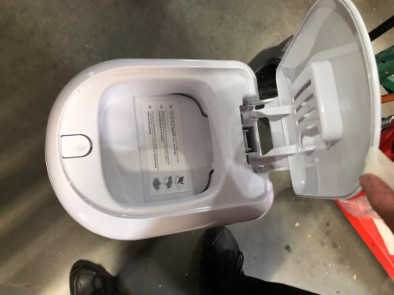 Photo 1 of ***DAMAGED - COVERED IN DENTS - SEE PICTURES***
Diaper Genie Platinum Pail (Lilly White) is Made of Durable Stainless Steel and Includes 1 Easy Roll Refill with 18 Bags That can Last up to 5 Months.