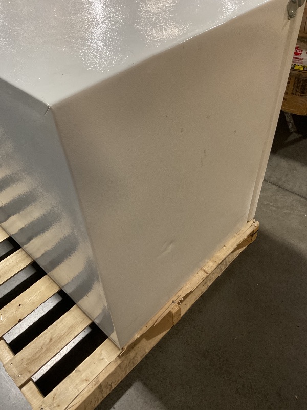 Photo 1 of **Nonfunctional**
**damaged**
**selling for parts**
Hamilton Beach HBFRF1100, 11 cu ft, Upright Freezer, White
