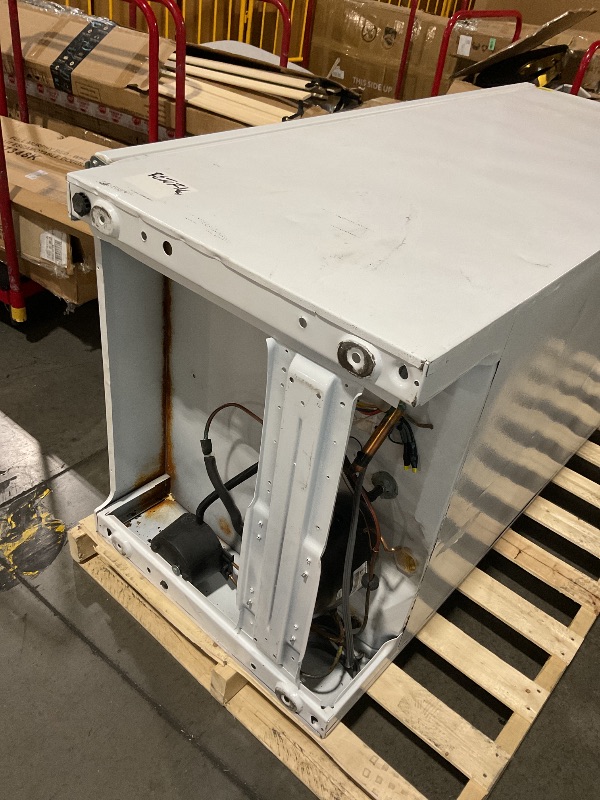 Photo 1 of **Nonfunctional**
**damaged**
**selling for parts**
Hamilton Beach HBFRF1100, 11 cu ft, Upright Freezer, White
