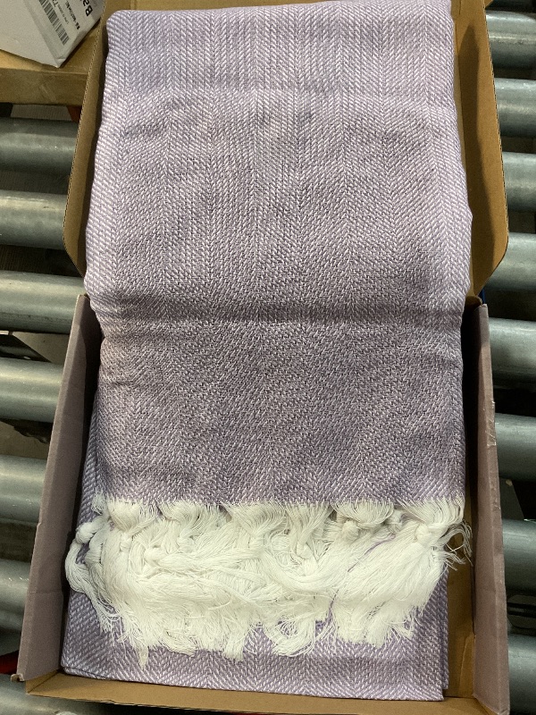 Photo 1 of (See all images)veluca Ultra Soft Chunky Knitted Blanket | Chunky Knit Throw Blanket for Couch Bed & Sofa | Decorative Warm Woven Throw Cozy Blanket | Queen Throw Blanket (60 x 80) Inches - Lavender