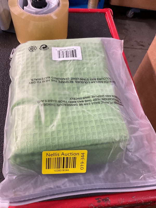 Photo 1 of (FAIR) Lycia Home - Kitchen Towels, 100% Turkish Cotton Dish Towels, Waffle Pattern Hand Towels, 24"x18" Premium Dishcloths, Ultra Soft & Absorbent Washcloths, 4 Packs Reuseable Lint Free (Moss Green)