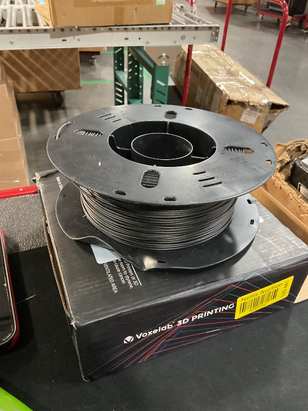 Photo 1 of **Holder has minor dent, unsure if product has been used, see photo**VOXELAB Carbon Fiber ASA Filament 1.75mm,UV/Rain/Heat Resistant Tough 3D Printer Filament, ASA CF Great for Printing Outdoor Functional Mechanical Parts, 1kg Spool (2.2lbs), Carbon Fiber