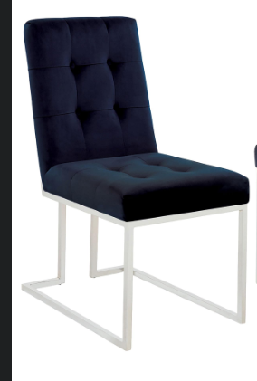 Photo 1 of Coaster Home Furnishings Cisco Velvet Upholstered Dining Side Chair Chrome 