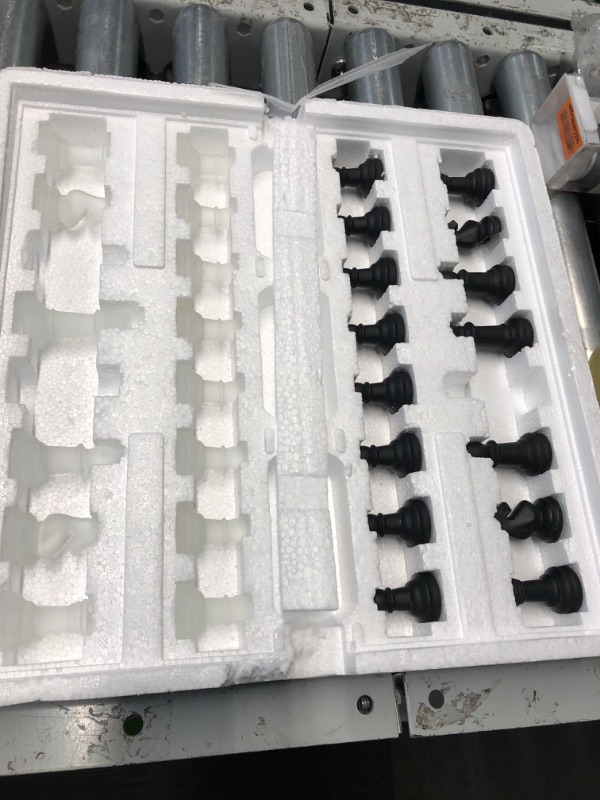 Photo 1 of ***NON REFUNDABLE, PARTS ONLY, MISSING PIECES***Avant-Garde Black Frosted Glass Chess Set with Mirror Board