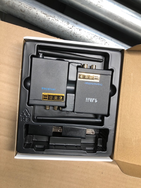 Photo 1 of (Used)(see images)1Mii 2.4Ghz Wireless Audio Transmitter Receiver for TV, 320ft Long Range 20ms Low Delay 192kHz/24bit HiFi Audio, Wireless Adapter Kit for Subwoofer/Powered Speaker/Stereo/Soundbar, RCA(3.5mm)Out/input
