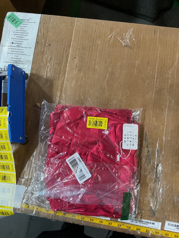 Photo 1 of (SEE NOTES BEFORE BIDDING) SWOMOG Couples Pajama Set Women & Men Silk Satin Short Sleeve Set Top and Shorts Sleepwear Soft Button-Down Loungewear Men Red Striped Large