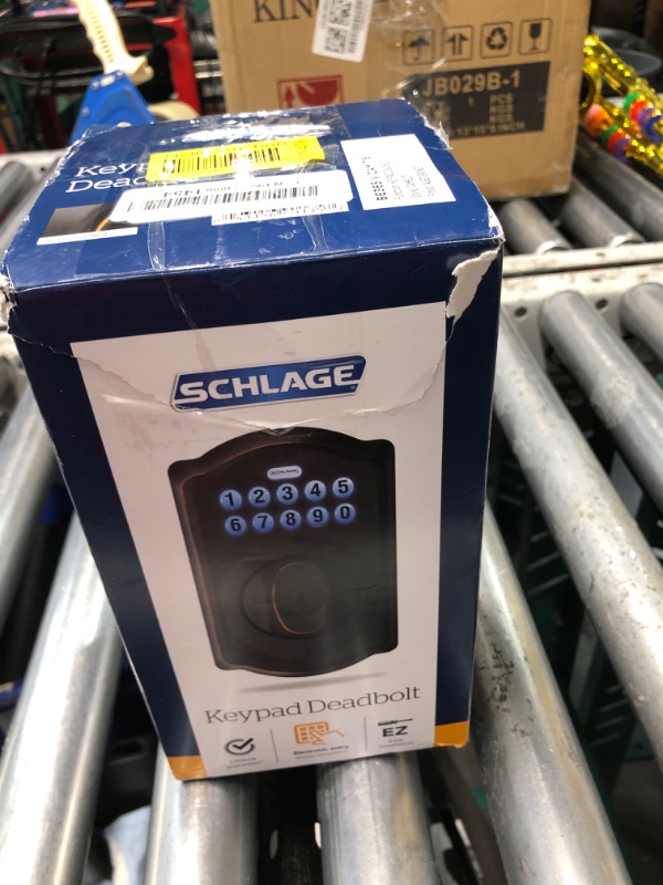 Photo 1 of (MISSING KEYS) Schlage BE365 V CAM 716 Camelot Keypad Deadbolt, Electronic Keyless Entry Lock, Aged Bronze