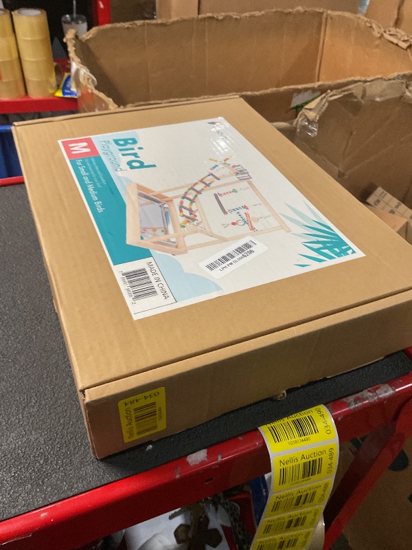 Photo 1 of Small Bird Playground Parakeet, Bird Play Ground Parrots Table Top Parrot Stand Medium Quaker Parrot Perch Stand Cockatiel Perch Play Stand with Climb Ladders, Swing,Chewing Toys for Conure Cockatiel