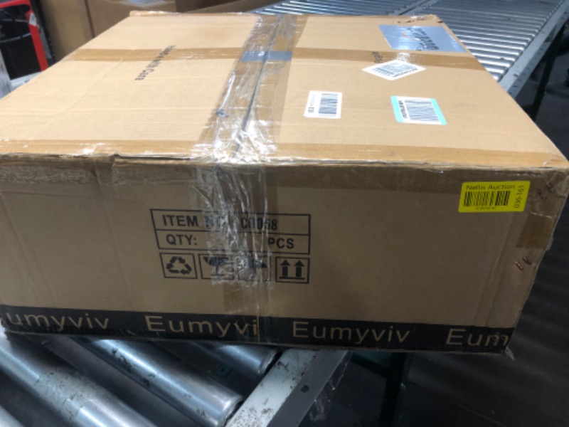 Photo 1 of ***FACTORY SEALED***Eumyviv Modern Farmhouse Chandelier, Wagon Wheel Chandelier for Dining Room 6-Light with Frosted Glass Rustic Hanging Light Fixture