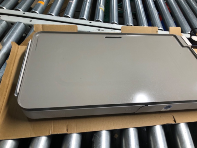 Photo 1 of ****BROKEN IN FRONT****bella 12" x 22" Electric Griddle with EverGood™ Ceramic Nonstick Coating, Removable Temperature Probe, Dishwasher-Safe Drip Tray & Cool Touch Handles, Cook up to 15 Eggs, 1500 Watt, Oatmilk