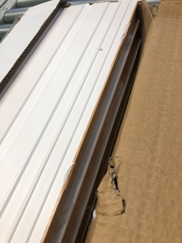 Photo 1 of ****ONE OF THE PANEL HAS MINOR DAMAGE***SEE PICTURES****DEKKOR WPC Acoustic Slat Wall Panels, Decorative Modern Décor Slat Panels for TV Background, Study Room, Office Spaces, 6-Pack 96 in. x 6 in. (Oak)