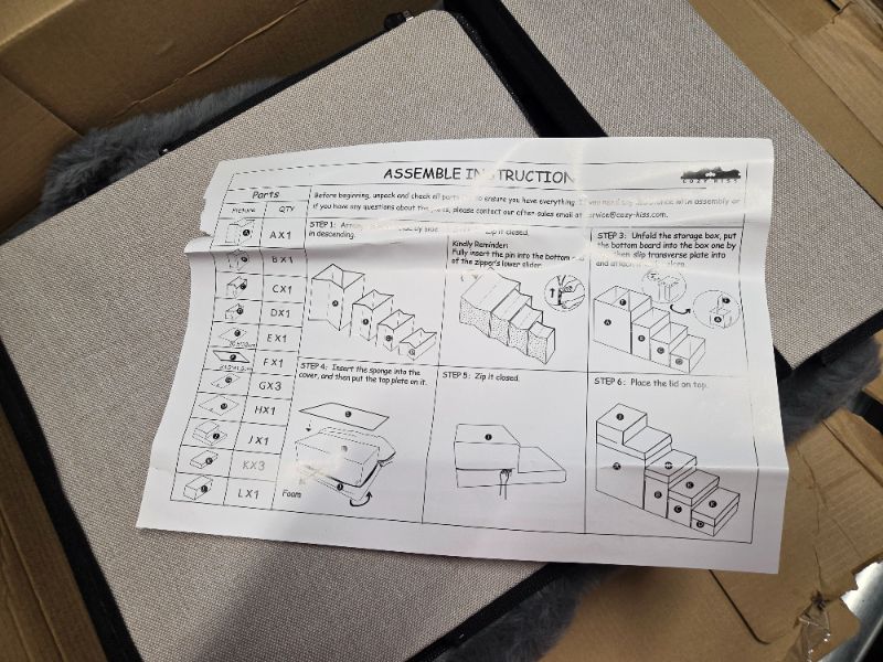 Photo 1 of ***USED - PREVIOUSLY OPENED - LIKELY MISSING PARTS***
COZY KISS Dog Stair for Small Dogs with Storage, Foldable Pet Step with Soft Cover, Older Cat Ramp for Chair Couch Sofa, Lightweight, Durable, Comfort, 39.7x13x21.2 inch, 5 Tiers, Grey