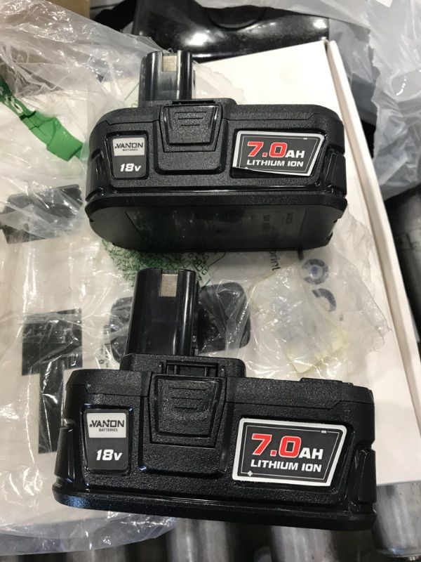 Photo 1 of  Replacement for Ryobi 18V Battery 7.0Ah Lithium ion 18 Volt Batteries Replacement for Ryobi 18V Cordless Tools P108 P107 P105 P104 P103 2Pack