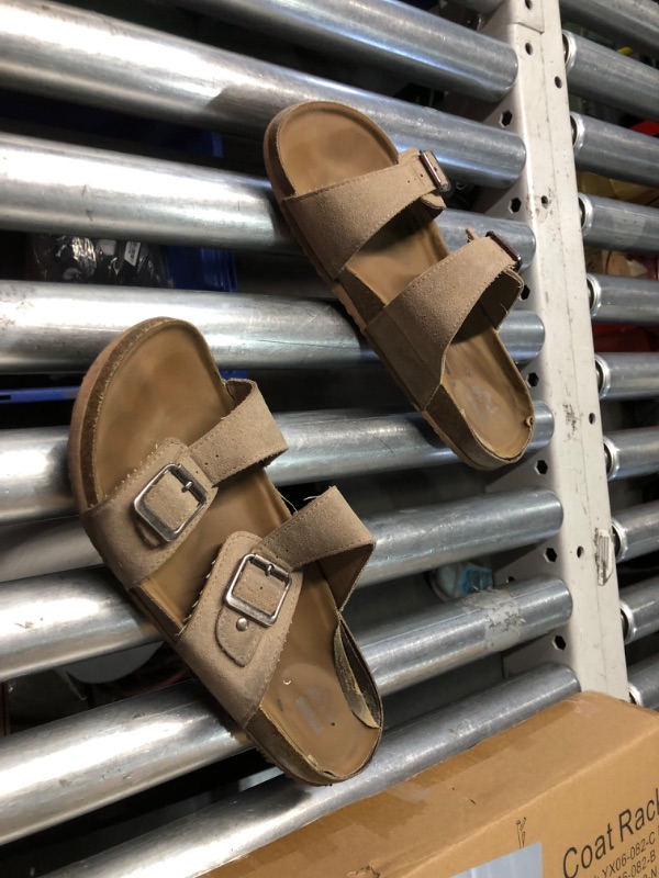 Photo 1 of ***HEAVILY USED - SEE PICTURES***
Cork Footbed Slide Sandal, Comfortable Summer Beach Sandals with Adjustable Buckle, Black Size 12