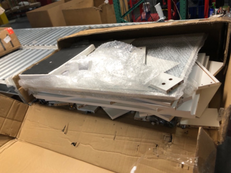 Photo 1 of ***DAMAGED - INCOMPLETE - SEE PICTURES***
COMHOMA Makeup Vanity Desk with Mirror and Lights, Vanity Table and Chair Set with 5 Drawers and Charging Station, Bedroom Dresser LED Mirror Stepless Dimmable & 3 Color Modes Adjustable, Pure White