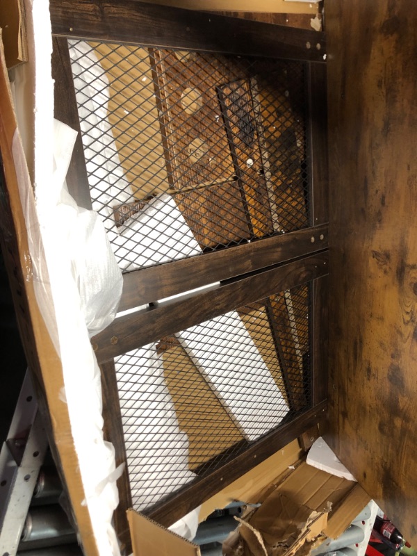 Photo 1 of ***INCOMPLETE - MISSING HARDWARE, WHEELS, AND PANELS - SEE PICTURES***
GarveeLife 41 Inch Dog Crate Furniture, Heavy Duty Decorative Dog Cage with Lockable 360° Wheels, Double Door Dog Kennel End Table for for Small Medium Large Dog, Rustic Brown
