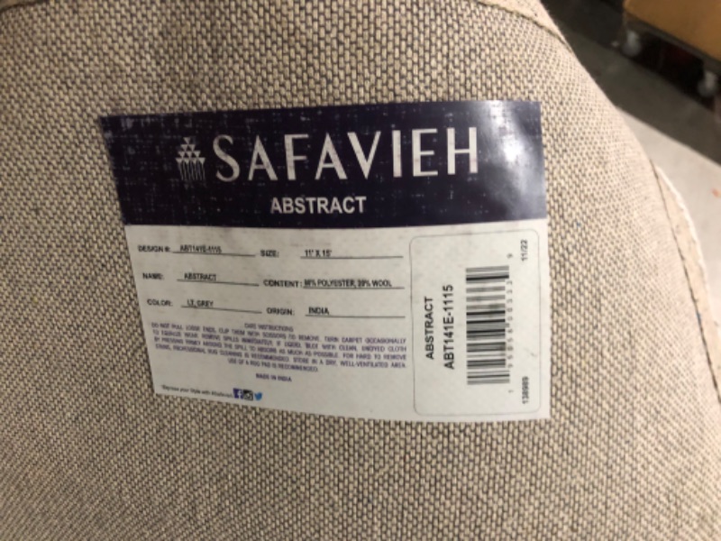 Photo 1 of ***HEAVILY USED AND DIRTY - SEE PICTURES***
SAFAVIEH Abstract Collection X-Large Area Rug - 11' x 15', Light Grey, Handmade Wool & Viscose, Ideal for High Traffic Areas in Living Room, Bedroom (ABT141E), 118.5 Pounds

