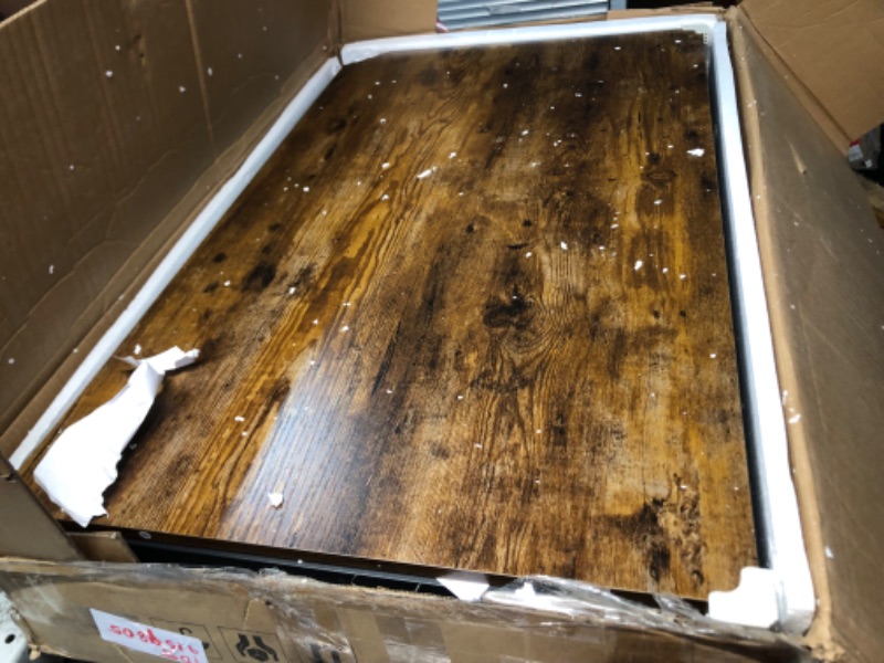 Photo 1 of ***MAJOR DAMAGE - CORNER BROKEN - SEE PICTURE***
Tribesigns Two Person Desk, 79 Inch Double Desk with 2 Drawers, Large Computer Desk Long Desks with Storage Shelves, Writing Table Study Desk for Home Office, Rustic Brown (NY001)