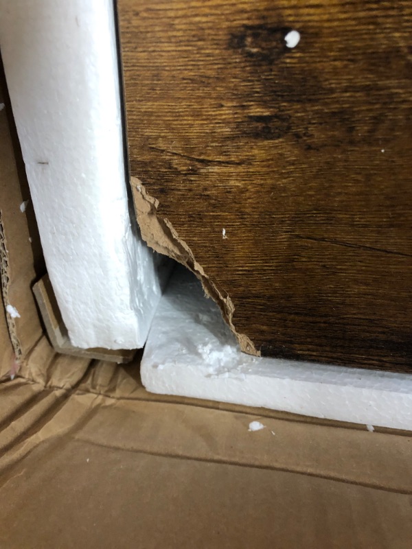 Photo 1 of ***MAJOR DAMAGE - CORNER BROKEN - SEE PICTURE***
Tribesigns Two Person Desk, 79 Inch Double Desk with 2 Drawers, Large Computer Desk Long Desks with Storage Shelves, Writing Table Study Desk for Home Office, Rustic Brown (NY001)