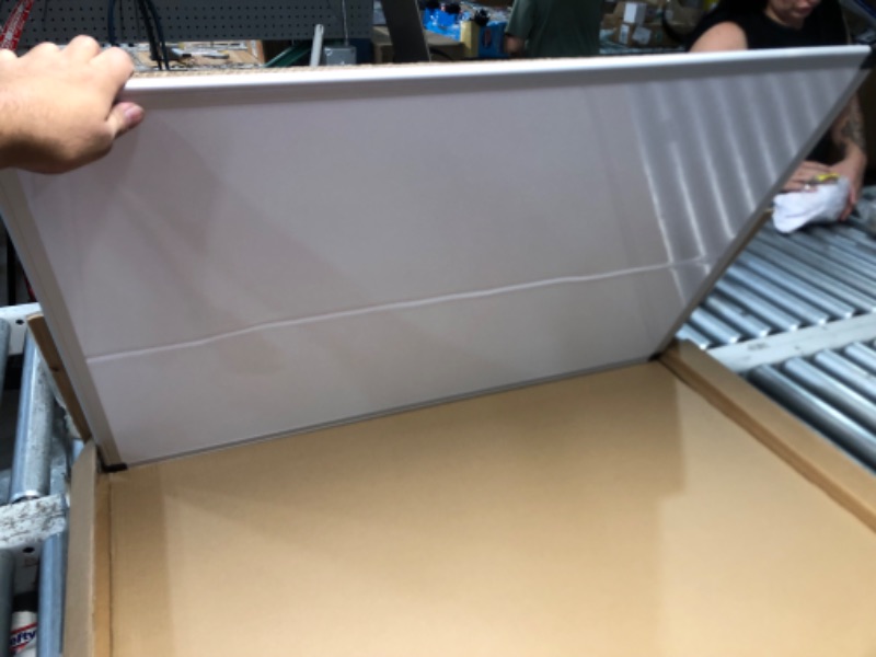 Photo 1 of ***DAMAGED - WARPED - SEE PICTURES***
DUMOS Magnetic Whiteboard Kit for Wall 36" x 24", Dry Erase Board with 1 Dry Eraser & 2 Multicolor Markers & 4 Magnetic Pins, Sliver Reinforced Aluminum Frame for Home, School, Office