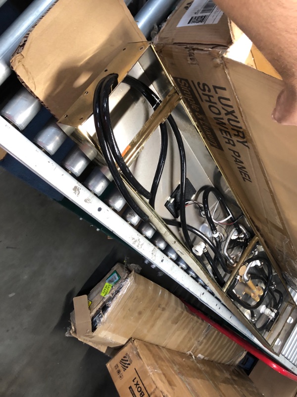 Photo 1 of ***HEAVILY USED AND DIRTY - INCOMPLETE - SEE PICTURES***
BATHLAVISH LED Gold Shower Tower 304 Stainless Steel 4 In 1 Shower Panels System with Rainfall Shower Waterfall Bath Tub Fauc Rain Massage Body Jets for Home Hotel Resort Bathroom Lavatory Wash Gold