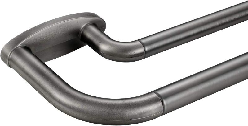 Photo 1 of Double Curtain Rod Set – Design Ideal for Blackout or Room Darkening Panels, 28 to 48 Inches grey