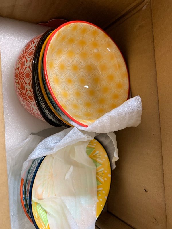 Photo 1 of (MISSING 2) 8 Pcs Colorful Ceramic Bowl Set 10 oz 4.75'' Porcelain Kitchen Soup Cereal Serving Bowls for Ramen Rice Dessert Snack Salad Ice Cream Pasta Oatmeal Microwave and Dishwasher Safe(Classic)