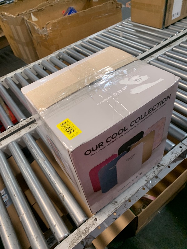 Photo 1 of (used, untested) Cooluli 10L Mini Fridge for Bedroom - Car, Office Desk & Dorm Room 12v Portable Cooler Warmer Food, Drinks, Skincare, Beauty Makeup AC/DC Small Refrigerator with Glass Front, Fractal Pink