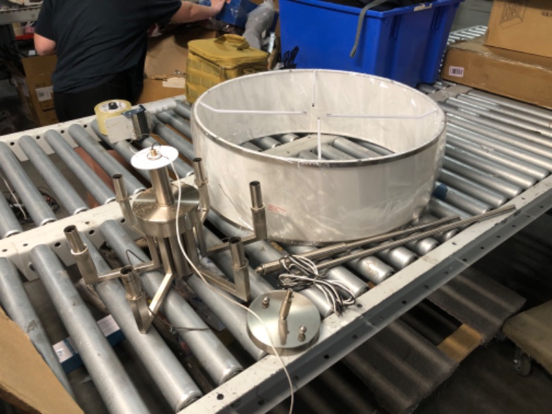 Photo 1 of ***MAJOR DAMAGE - INCOMPLETE - PARTS ONLY - SEE COMMENTS***
Livex Lighting 62616-91 Park Ridge 6 Light Chandelier, Brushed Nickel