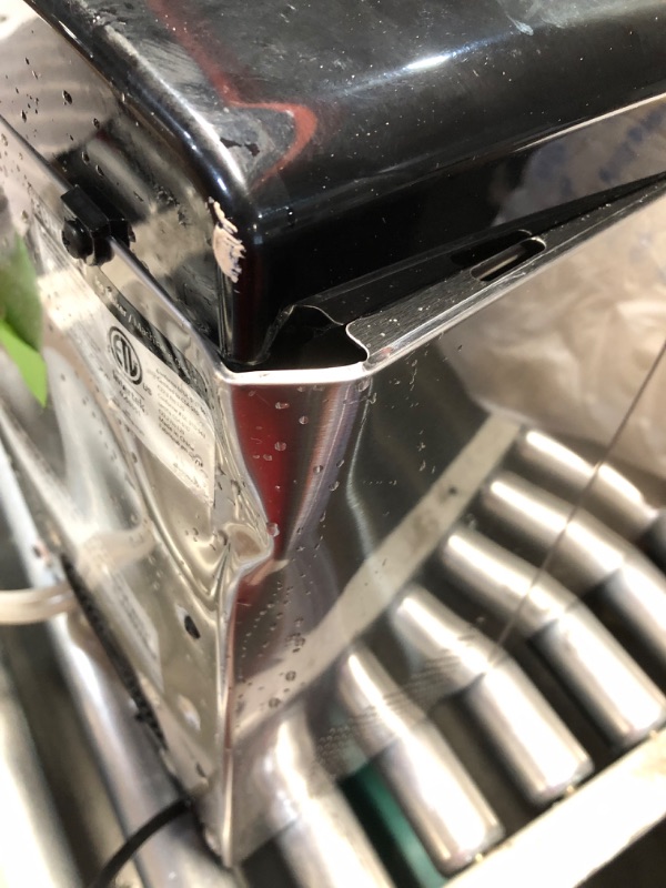 Photo 1 of ***MAJOR DAMAGE - SEE PICTURES - DOESN'T POWER ON***
EUHOMY Nugget Ice Maker Countertop, Max 34lbs/Day, 2 Way Water Refill, Self-Cleaning Pebble Ice Maker Machine with 3Qt Reservoir, Ideal for Home, Office, Bar, and Party. (Silver)