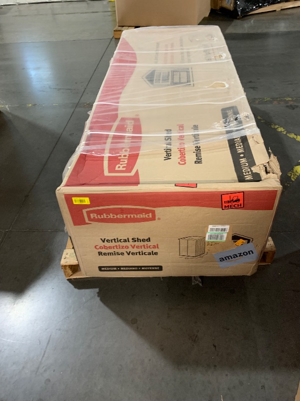 Photo 1 of *** FACTORY SEALED | TRUCK/TRAILOR PICK-UP ONLY***Rubbermaid Large Vertical Resin Outdoor Storage Shed With Floor (6.2 x 4.6 Ft), Weather Resistant, Beige/Brown, Organization for Home/Backyard/Garden Tools/Lawn Mower/Bike Storage/Pool Supplies