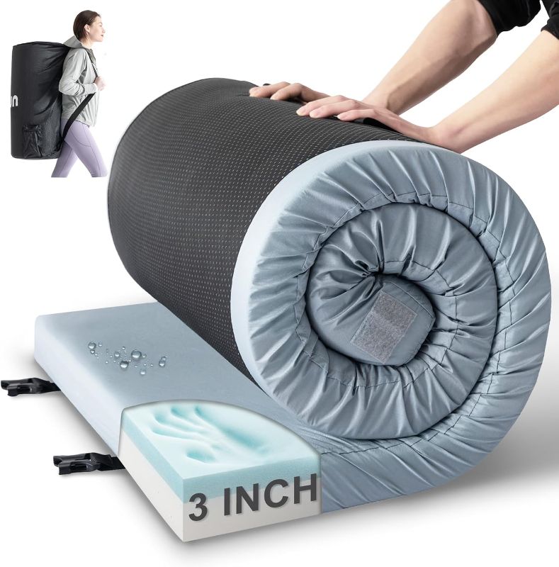 Photo 1 of ***STOCK PHOTO REFERENCE ONLY***
Kingfun Memory Foam Camping Sleeping Pad, CertiPUR-US Camping Mattress Waterproof Roll Up Mattress Guest Bed, Thick Floor Sleeping Mat for Car Truck Tent for Adults with Travel Bag