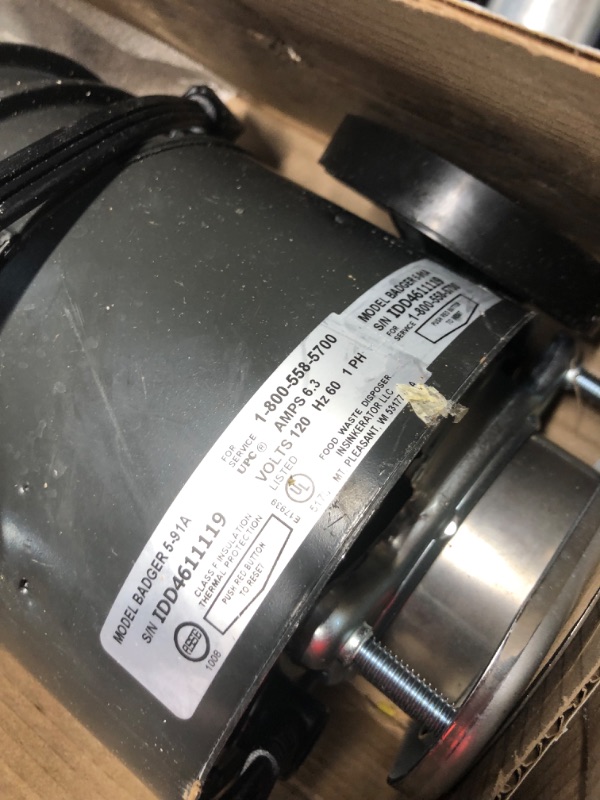 Photo 1 of ***HEAVILY USED AND DIRTY - HAS FOOD IN IT - UNABLE TO TEST - SEE PICTURES***
InSinkErator Badger 5 Garbage Disposal with Power Cord, Standard Series 1/2 HP Continuous Feed Food Waste Disposer, Badger 5 W/C, No Size, Black/Gray