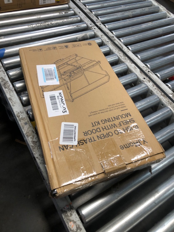 Photo 1 of YJHome Pull Out Trash Can Under Cabinet with Push to Open Slides, Garbage Can Not Included, Double Cabinet Trash Can Pull Out Kit with Door Mounting Kit, Requires Minimum Cabinets Opening 18" W