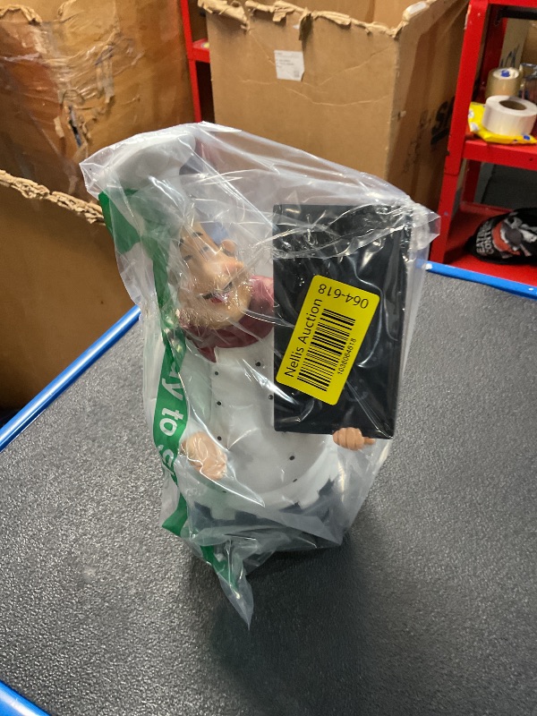 Photo 1 of Holding Writable Chalkboard Sign Resin Chef Figurines, Cute Chef Statue Sculpture Ornaments Decoration for Home, Kitchen, Bar, Coffee, Restaurant Collection