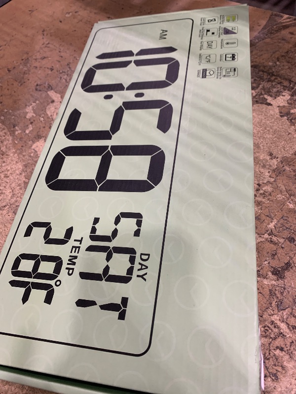 Photo 1 of ***NON REFUNDABLE, PARTS ONLY, DAY DISPLAY DOESN'T WORK***Large Digital Wall Clock Large Display 17.2" Big Digital Timer with 9 Groups Timer Remote Control for Gym Classroom 10 Colors Available for LED Wall Clock with Temperature Date Week DST Dynamic RGB