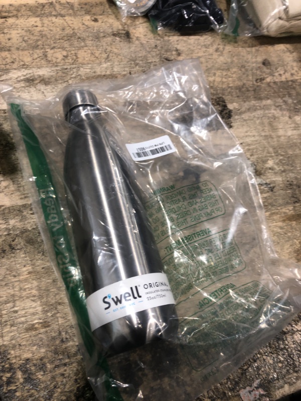 Photo 1 of S'well Stainless Steel Water Bottle, 25oz, Silver Lining, Triple Layered Vacuum Insulated Containers Keeps Drinks Cold for 48 Hours and Hot for 24, BPA Free, Perfect for On the Go