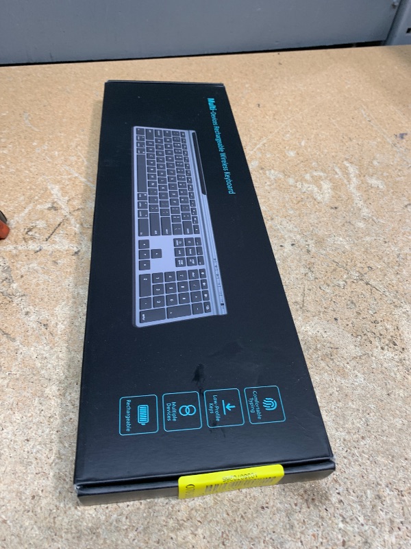 Photo 1 of CHESONA Wireless Keyboard, Wireless/Wired Dual-Mode for MacBook Air/Pro/iMac, Ultra-Slim Rechargeable, Silent Full-Size Keyboard for MacOS/iPadOS/iPhone OS, Silver Black