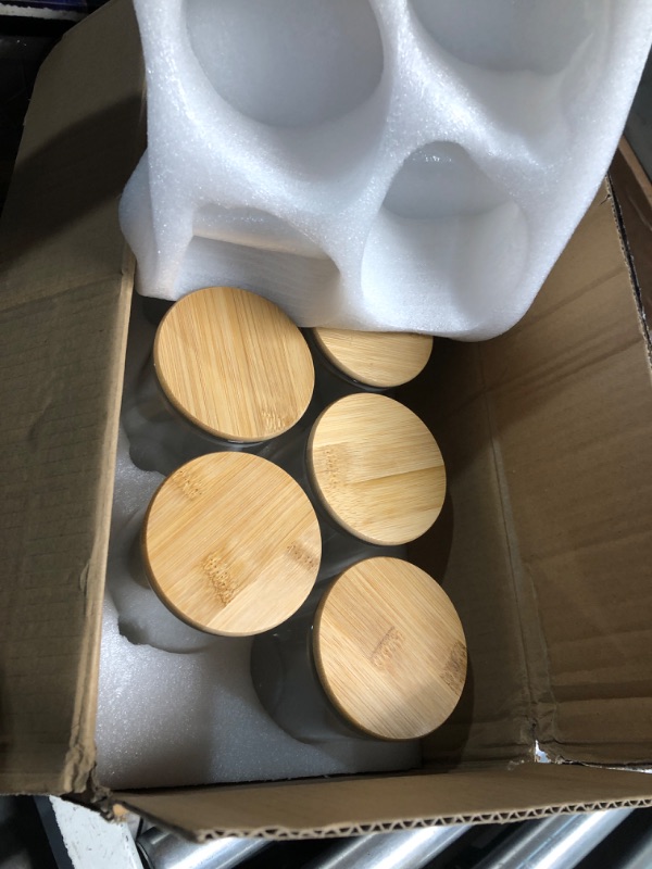 Photo 1 of ***(MISSING 1)***
HomArtist Glass Jars with Bamboo Lids 30 floz [Set of 8], Glass Canisters with Airtight Lids, Glass Food Storage Containers for Pasta, Oats, Coffee, Flour, Sugar, Rice, Best for Kitchen & Pantry